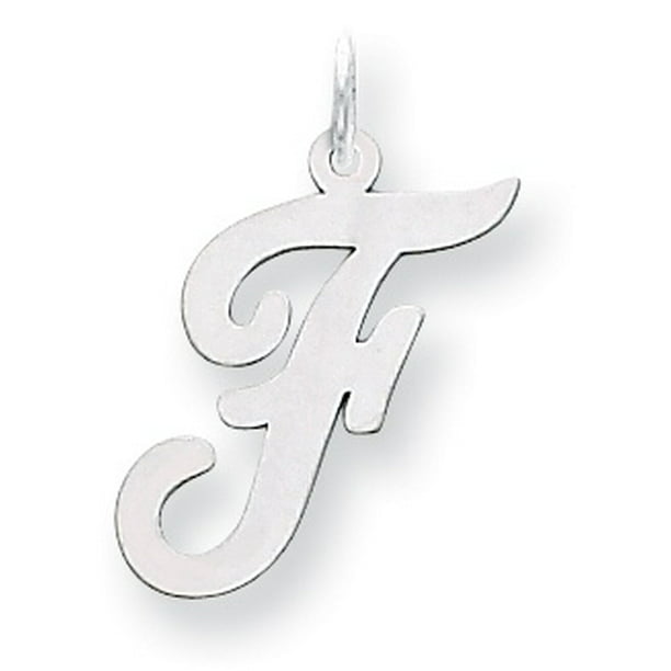14k White Gold Large Script Initial Letter I Charm Pendant from Roy Rose Jewelry 